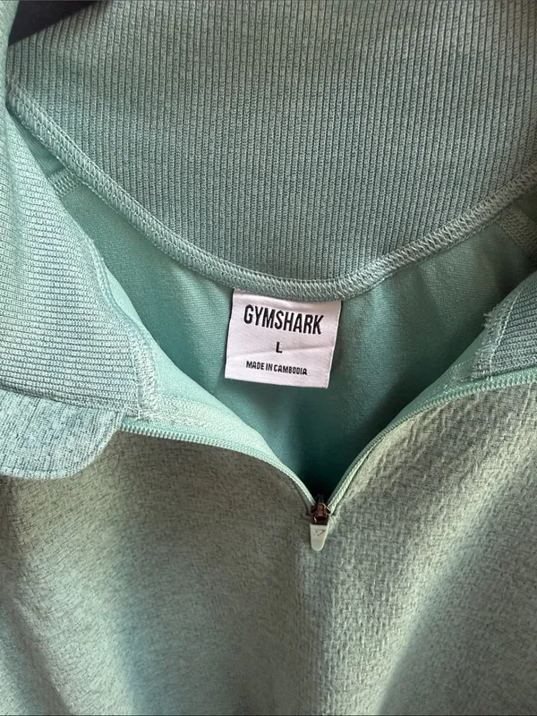 Gymshark Mint Green Quarter-Zip Pullover - Image 3