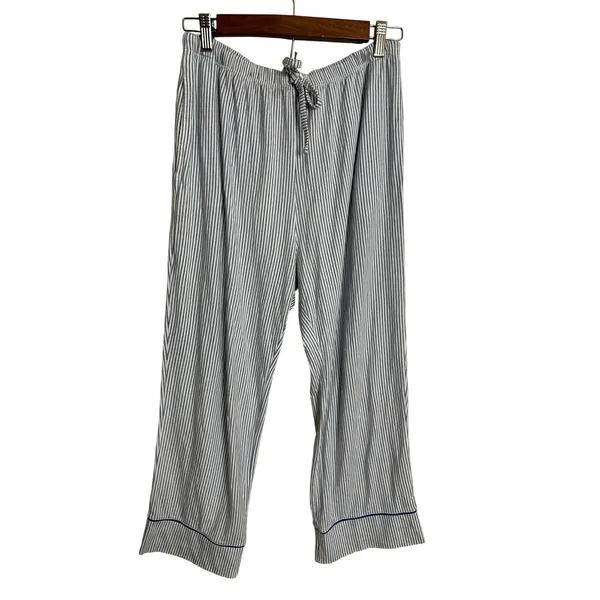 The Cat's Pajamas Set Blue White Stripe Pima Cotton Modal size S Lounge Sleep - Image 3