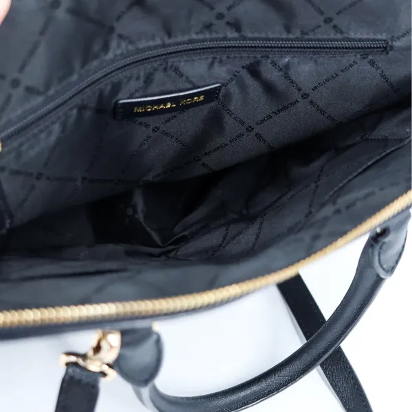 Michael Kors Cindy‎ Dome Satchel Womens L Black Saffiano Leather Crossbody Bag - Image 10