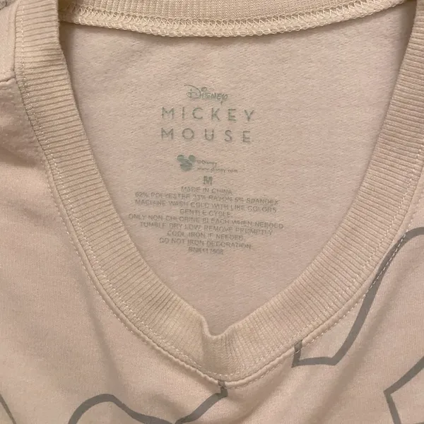 Disney Mickey Mouse Womens Crewneck Sweatshirt in Neutral Tones - Image 4