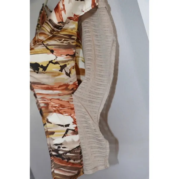 Earthtone abstract print blouse Multiple Size M - Image 3