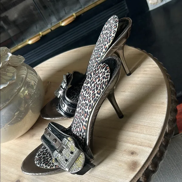 Bolaro Y2K Vintage Diamond Belt Strap Clog Sandals Size 6 - Image 5