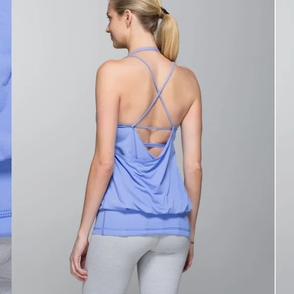 LULULEMON Flow & Go Tank Blue Sz‎ 4 - Image 2