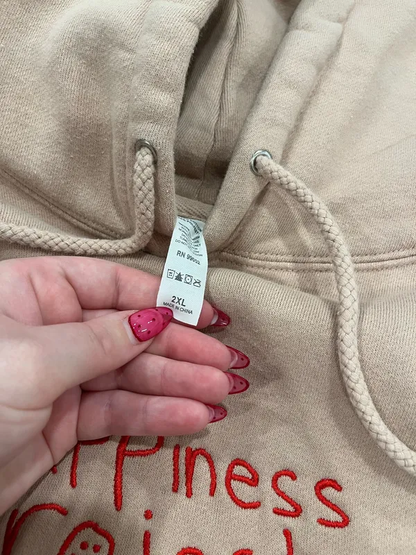 happiness project hoodie Pink Size 2X - Image 3