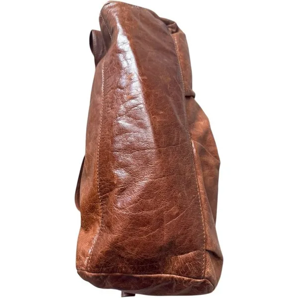 Womens Vintage Fossil Brown Pebbled Handbag Buckle Shoulder Bag Hobo Purse - Image 5