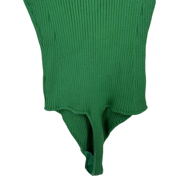 NWT Free People Intimately Ready For It Bodysuit Ribbed Knit Green Size Medium - Image 11