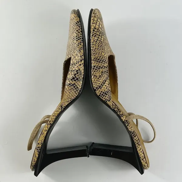 BCBG Vintage Y2K Snakeskin Print Embossed Leather Slingback Heels Shoe Women 8.5 - Image 7