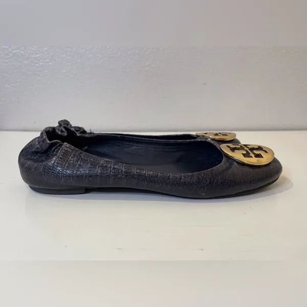 Tory Burch Women’s Python Leather‎ Reva Flats Shoes Size 6 - Image 4