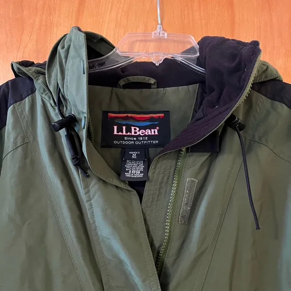 LL Bean Vintage Women’s Thinsulate Lined Hooded Jacket Green Black Medium 0 RF98 - Image 9
