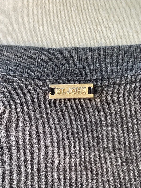 ST. JOHN square neck striped lightweight sweater luxury resort classic old money - Image 4