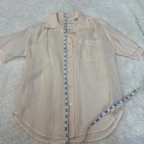 VGT Banana Republic Womens Pink Irish Linen Button Up Cottage Pheasant Fairy S - Image 5