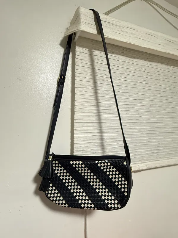 checkered crossbody bag Black - Image 3