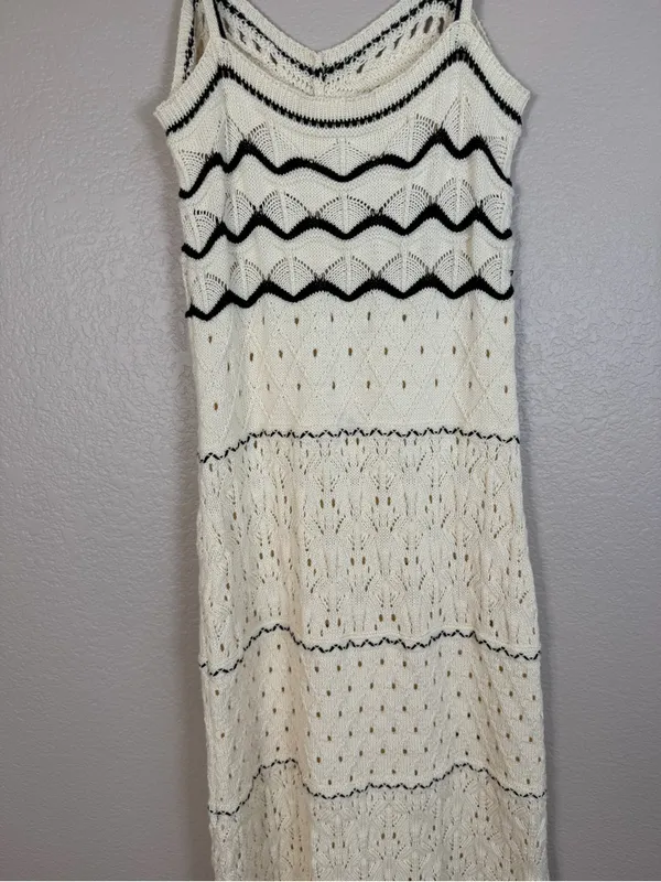 Commense Paros Crochet Eyelet See Through Midi Dress size XS NEW $50 - Image 12