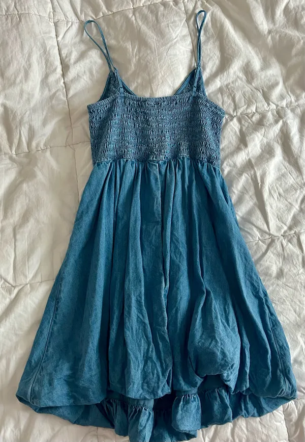 American Eagle Denim Mini Bubble Dress - Image 2