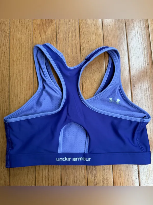 Under Armour Reversible Sports Bra Periwinkle Lavender Purple Mesh Medium M - Image 4