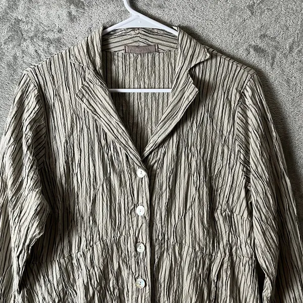 Cut Loose‎ Textured Crinkle Button Down Tunic Oversized Layering Lagenlook Small - Image 2