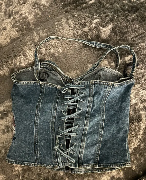 Harley Davidson denim corset top - Image 4