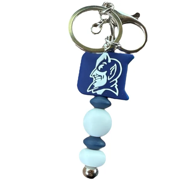 Handmade Duke Blue Devils Keychain with beads. Bag Charm, Zipper Pull. Team Spirit. - Image 5