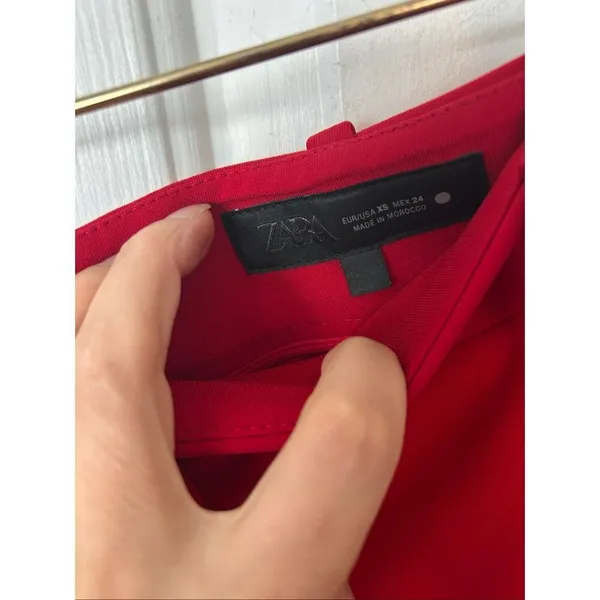 Zara red dress dress pants wide leg high waisted size extra small - Image 2
