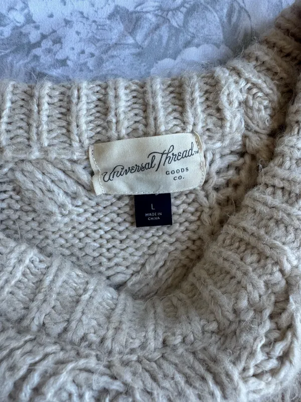 Universal Threads Cream Cable Knit Sweater - Image 2