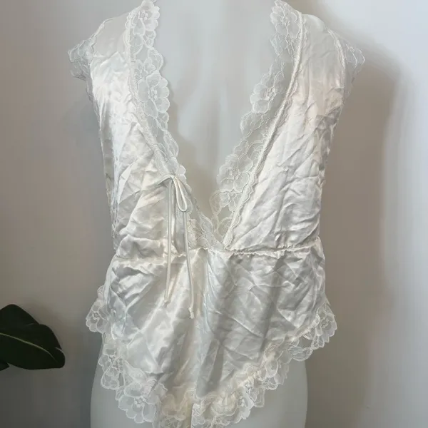 VINTAGE TEDDY BODYSUIT LINGERIE Dara Jane white Lace 80s coquette girl - Image 12
