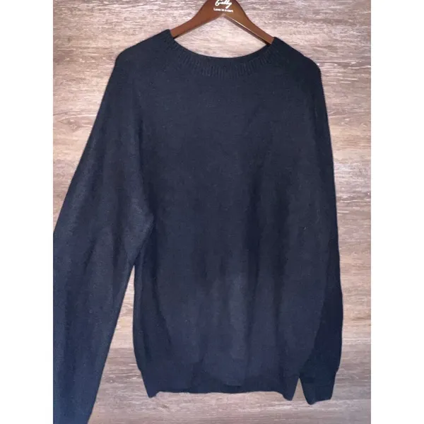 Uniqlo knit sweater sz XL navy blue crew neck minimalist oversized - Image 10