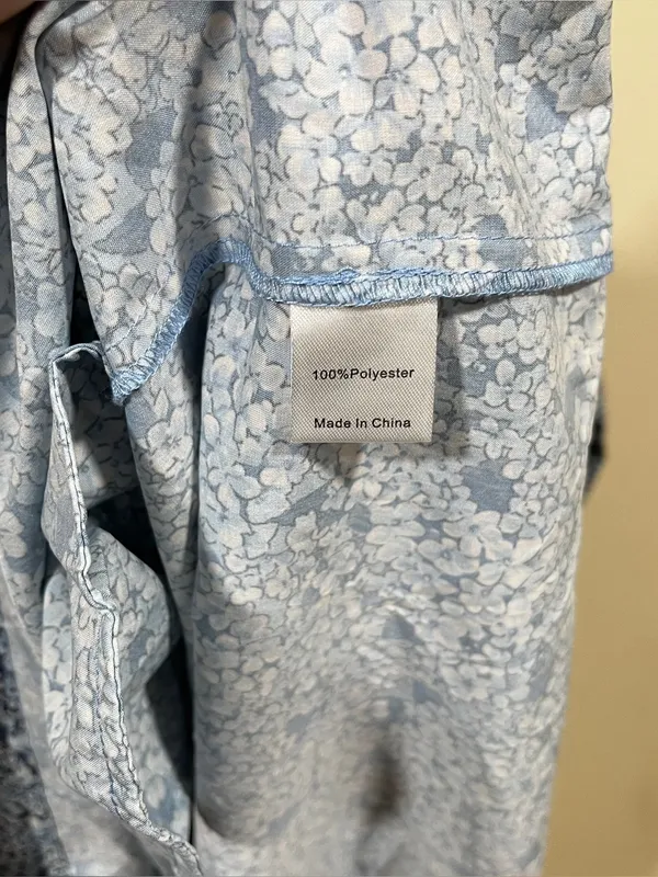 Tuckernuck Women's Hayes Blue Hydrangeas Button Front Shirt Dress Size large - Image 6