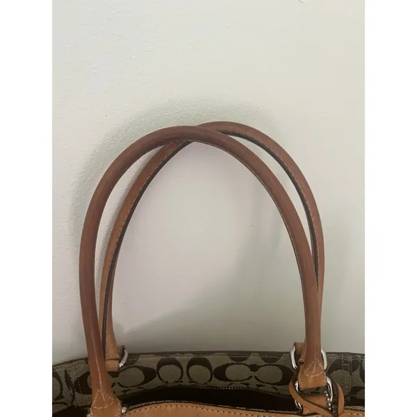 Coach Hampton Satchel Women Medium Brown Monogram Canvas Y2K Preppy 8K07 - Image 3
