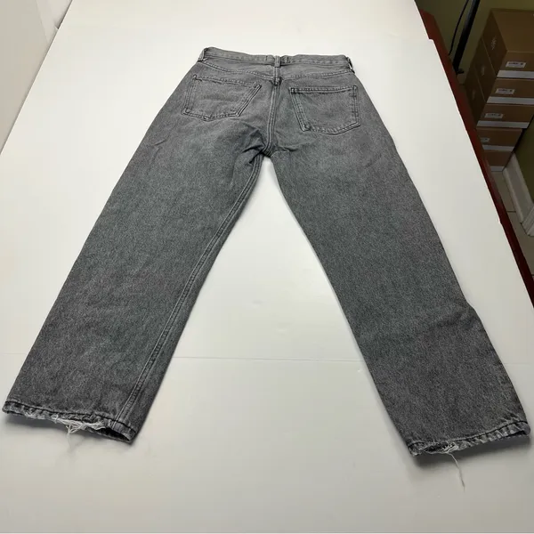 Agolde 90’s Crop Faded Black Trip Dark Grey Gray High Rise‎ Loose 24 Denim Jean - Image 15