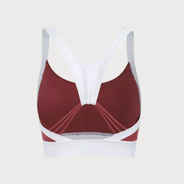 Berlook Dark Red Contrast U Neck Sports Bra - High Support 48 - Image 7