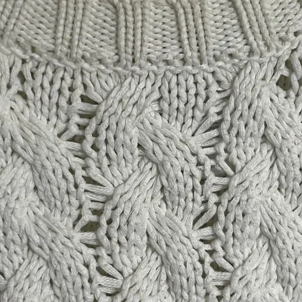 Michael Michael Kors White Cable‎ Knit Side Zip Sweater Womens Medium - Image 5
