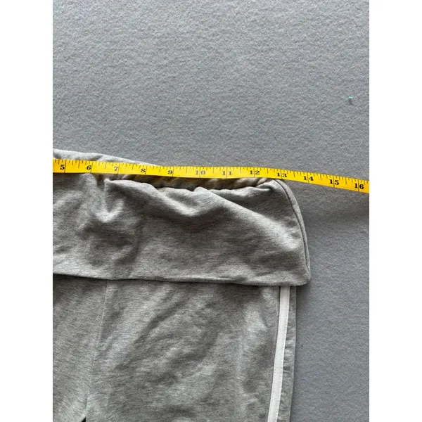 Forever 21 Lounge Pants S Heather Gray Flare Side Stripe Foldover Waist - Image 5