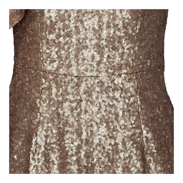 Dress‎ The Population One Shoulder Sequin Midi Dress Womens XS Rose Gold Glam - Image 11