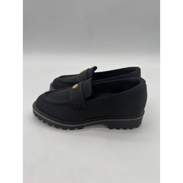 Vivaia Francesca Platform Chunky Heel Penny Minimalist Preppy Black Loafer 5.5-6 - Image 9