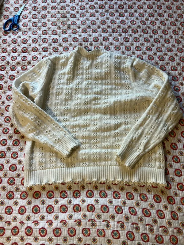 EUC Ann Taylor Cozy Pointelle Ivory Sweater size large retails $60 - Image 7