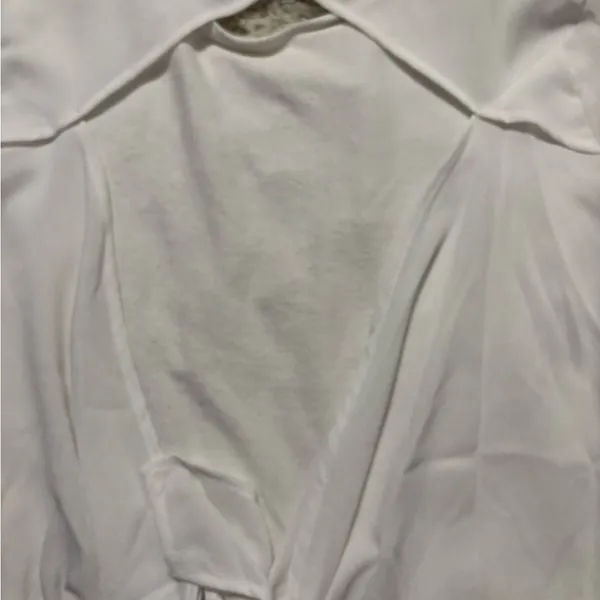 Zara Elegant White Cut Out Tie-Back Blouse Size S - Image 9
