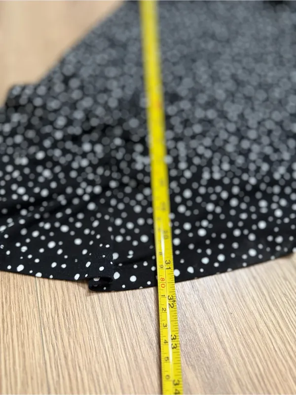 LOFT Womens Polka Dot Faux Wrap Dress Black White Tie Waist Flare XS NWT - Image 6