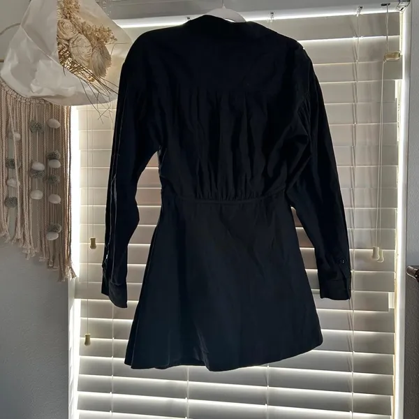 For Love & Lemons Black Cutout Tie Front Mini Dress organic cotton Size M - Image 3