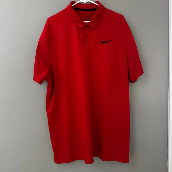 Nike Polo Shirt Mens Red Short Sleeve Golf Lightweight Outdoors Tour 2XL - Image 4