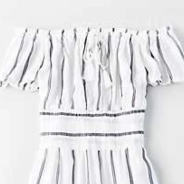 American Eagle NWT Striped off the Shoulder Dress - Image 5