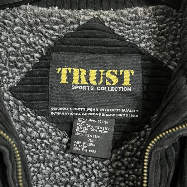 TRUST Sports Collection Corduroy Jacket‎ Full Zip XL Fleece Lined Warm Oversized - Image 2