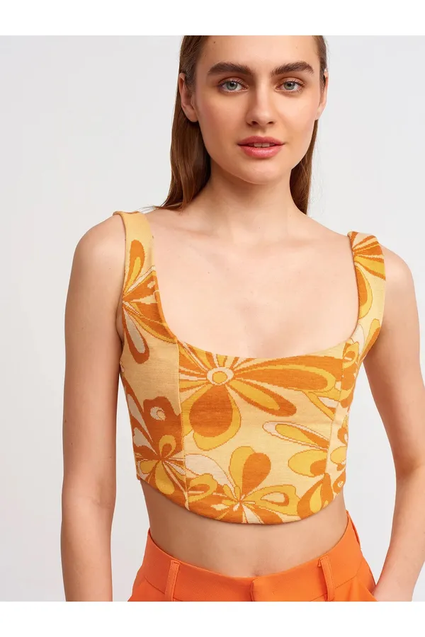 ZARA Floral Corset Bustier Crop Top - Image 3