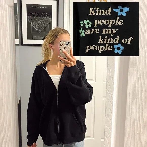 Kind People Are My Kind Of People Zip Up Sweatshirt - Image 2