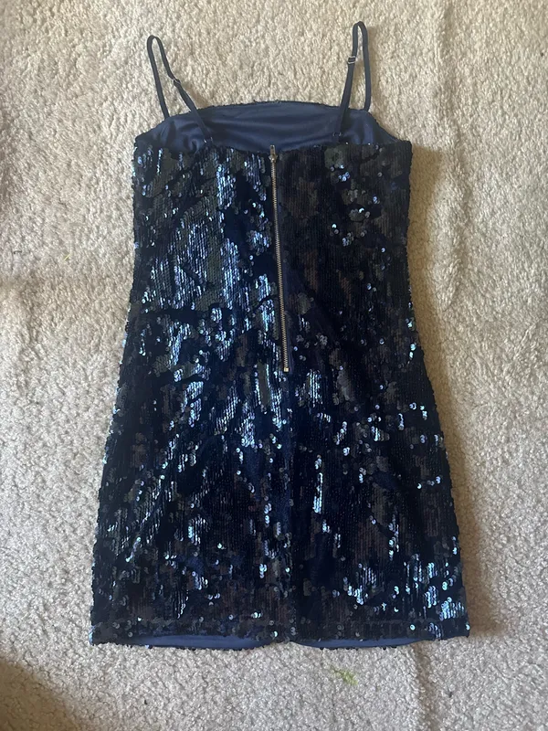Lulus Blue Sequin Dress Navy Mini - Image 2