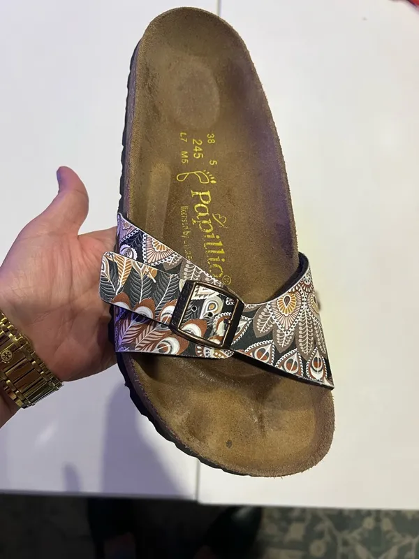 Papillio by Birkenstock Madrid sandals with a peacock brown patterned strap 7 - Image 4