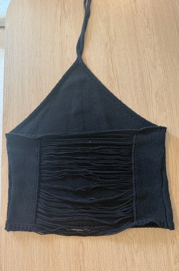 ZARA Black Knit Halter Top - Image 3