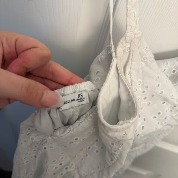Hollister White Eyelet Tie Back Mini Dress - Image 5