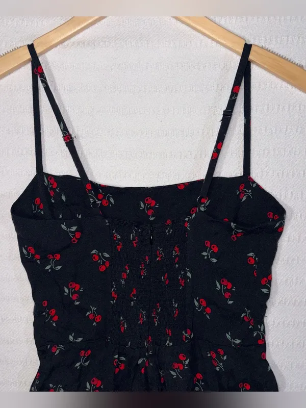 Reformation Womens Cherry Print A Line Mini Sun Dress Size 10 - Image 5