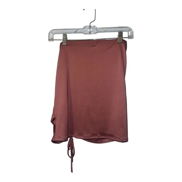 21 Saints Mauve Ruched Bodycon Mini Skirt, Small‎ - Image 3