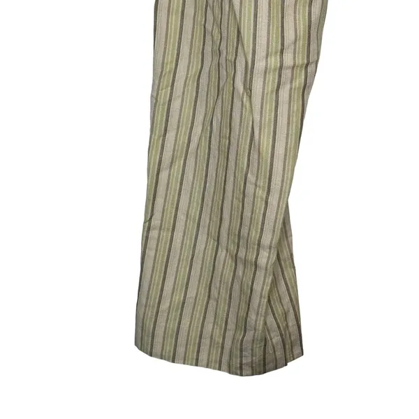 Loft Ann Taylor Women's Pants Striped Flared Leg Mid-Rise ‎ Linen Blend Size 0 - Image 9